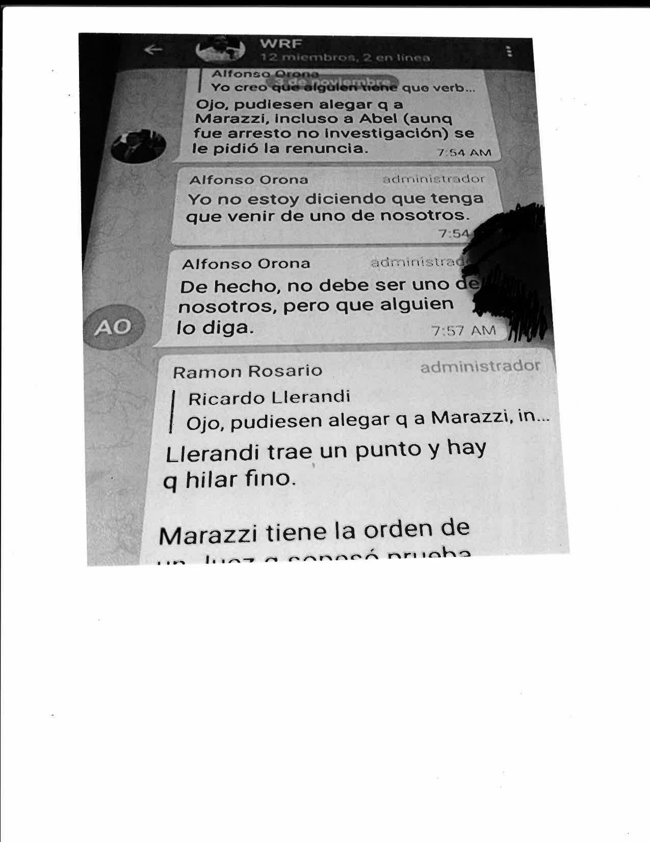alfonso orona ojo, pudiesen alegar q a marazzi, incluso a abel (aunq fue arresto no investigación) se le pidió la renuncia. alfonso orona yo no estoy diciendo que tenga que venir de uno de nosotros. alfonso orona de hecho, no debe ser uno de nosotros, pero que alguien lo diga. ramon rosario llerandi trae un punto y hay q hilar fino. marazzi tiene la orden de