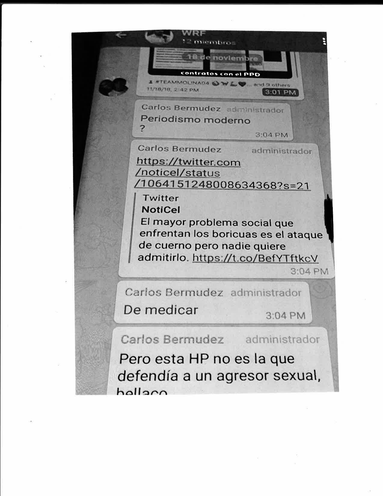 carlos bermudez periodismo moderno? carlos bermudez https://twitter.com/noticel/status/1064151248008634368?s=21 twitter noticel el mayor problema social que enfrentan los boricuas es el ataque de cuerno pero nadie quiere admitirlo. https://t.co/befytftkcv carlos bermudez de medicar carlos bermudez pero esta hp no es la que defendía a un agresor sexual,